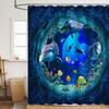 Coastal Marine Shower Curtain: Dolphin, Starfish, Seahorse, Seashell, Sea Turtle - Moisture-Proof, Mildew-Resistant, Waterproof, Beach Bathroom Décor