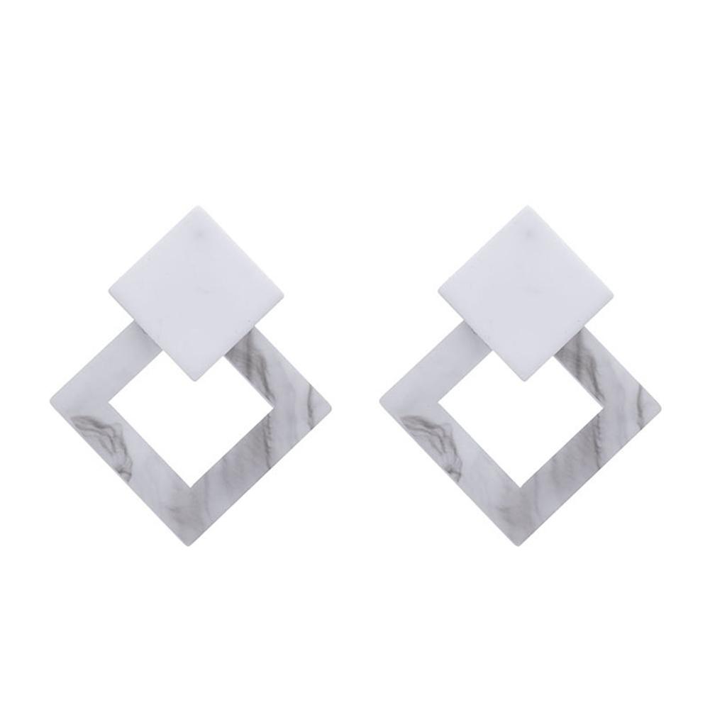 Acetic Acid Leopard Acrylic Geometric Big Square Drop Earrings for Women