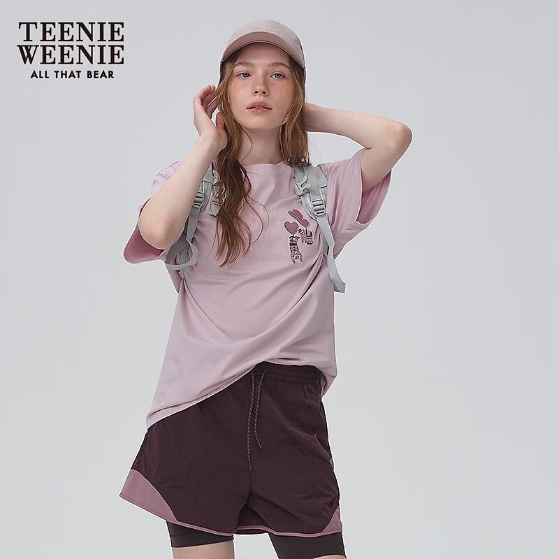 Teenie Weenie Bear Embroidered Round Neck Short Sleeve T-shirt