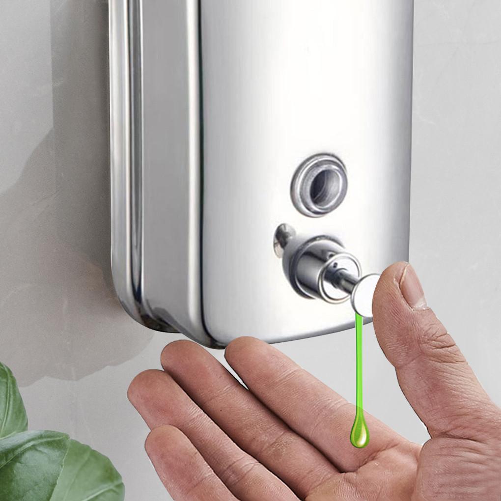 1000ml/800ml/500ml Stainless Steel Soap Dispenser Wall Mounted Liquid Soap Dispenser Bathroom Shampoo Lotion Pump Hand Sanitizer