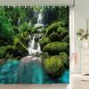 Modern 3D Printing Forest Shower Curtain Green Plant Tree Landscape Bath Curtain With Hooks For Bathroom waterproof scenery