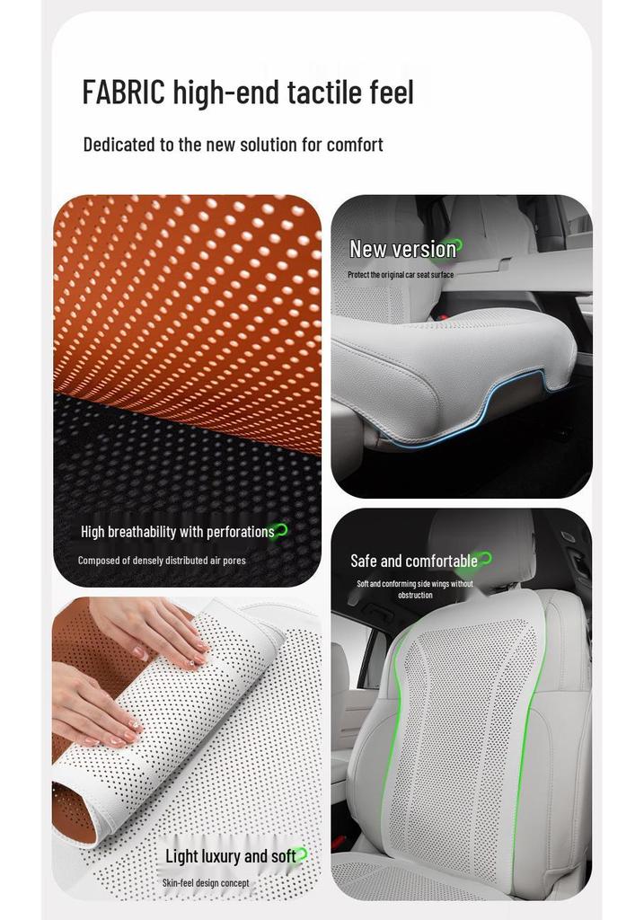 Universal Perforated Breathable Car Seat Cushion for Five-Seat Vehicles - Year-Round Ventilation