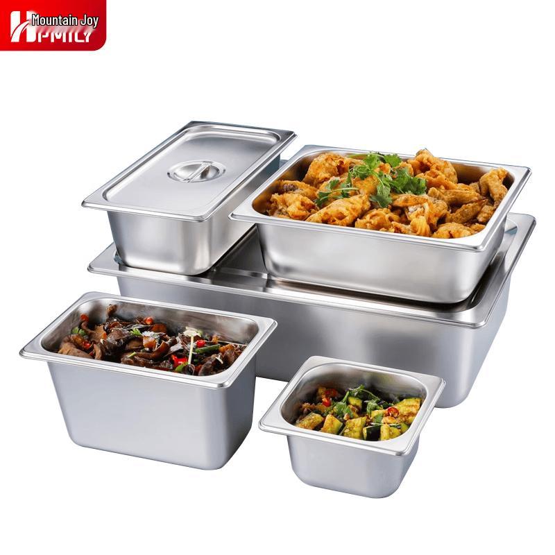 HPMILY Stainless Steel Food Pan with Open Lid