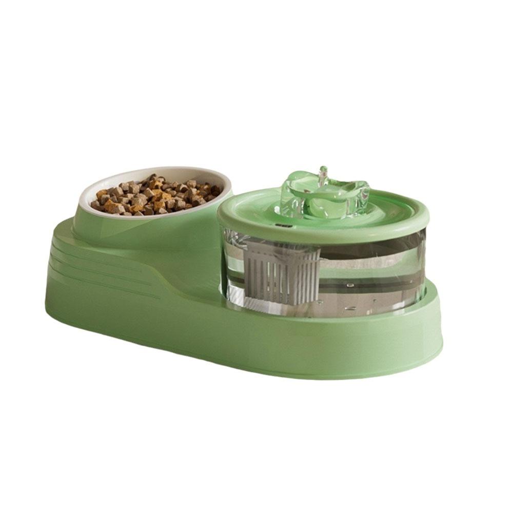 

Mute 2-in-1 Pets Water Fountain USB Charging Pet Water Dispenser Pet Supplies Pet Feeder Cats Dogs зелёный