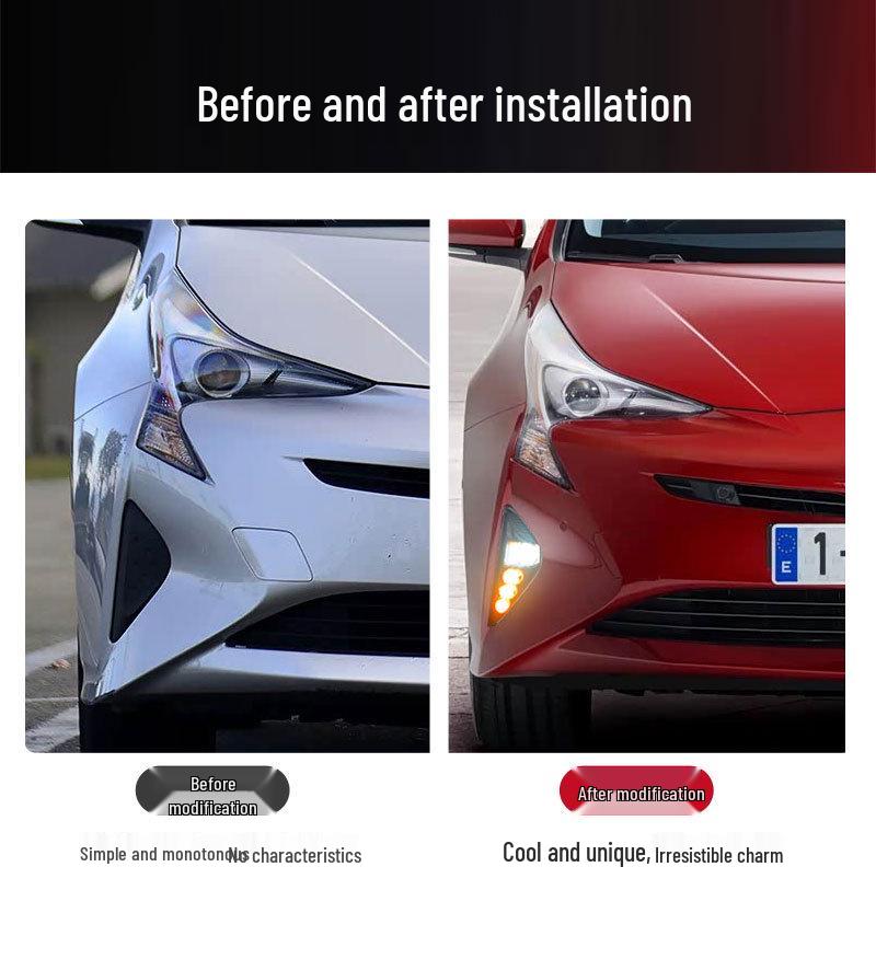 Compatible with 16-18 Toyota Prius LED Daytime Running Lights & Turn Signal Fog Lights