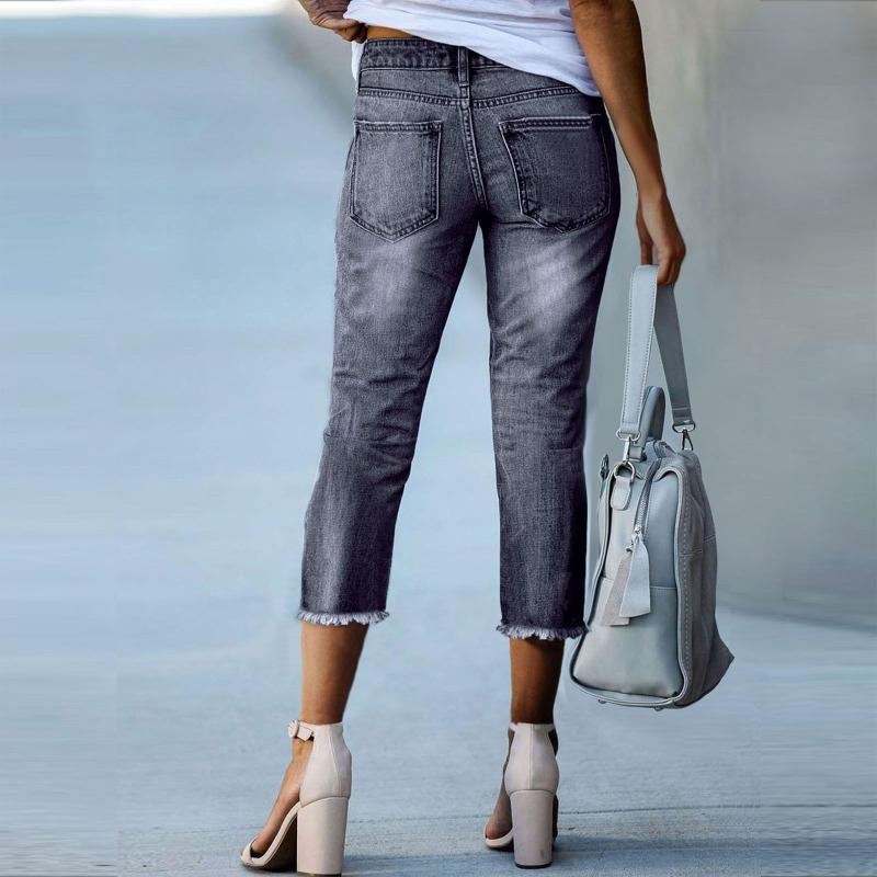 Damen High Waist Elastische Stretch Skinny Jeans Retro Vintage Denimhosen für Lässige Alltagskleidung Mode Damenbekleidung
