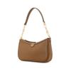 Tory Burch Brass Hardware Zipper Closure Leather Tote Crossbody Shoulder Bag Women Bags Caramel 86557-909