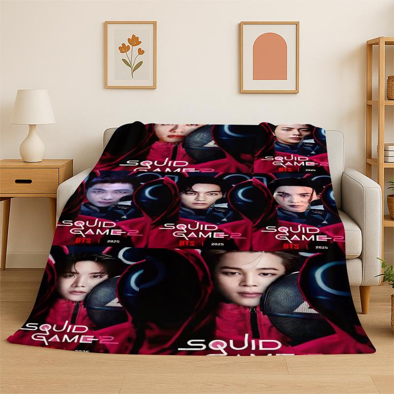 Famous B-BTS KPOP Star Soft Flannel Throw Blanket,Warm Cozy Blanket for Bed,Couch,Sofa,Bedroom,Living Room,Travel,Camping Gift