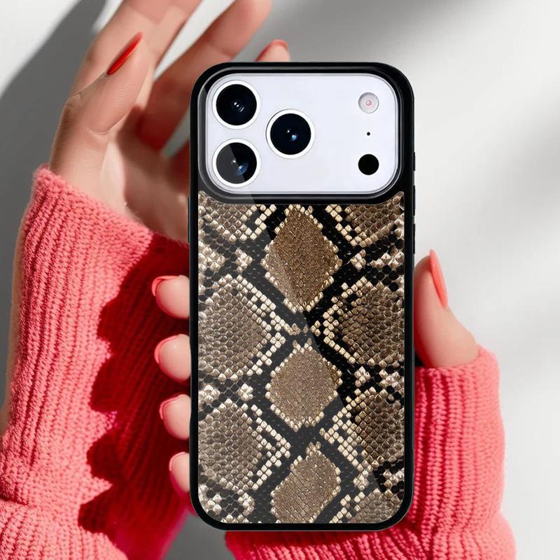Snake Texture Phone Case for iPhone 17 Air 16e 15 14 13 Pro Max Back Cover for 12 11 Pro Coque