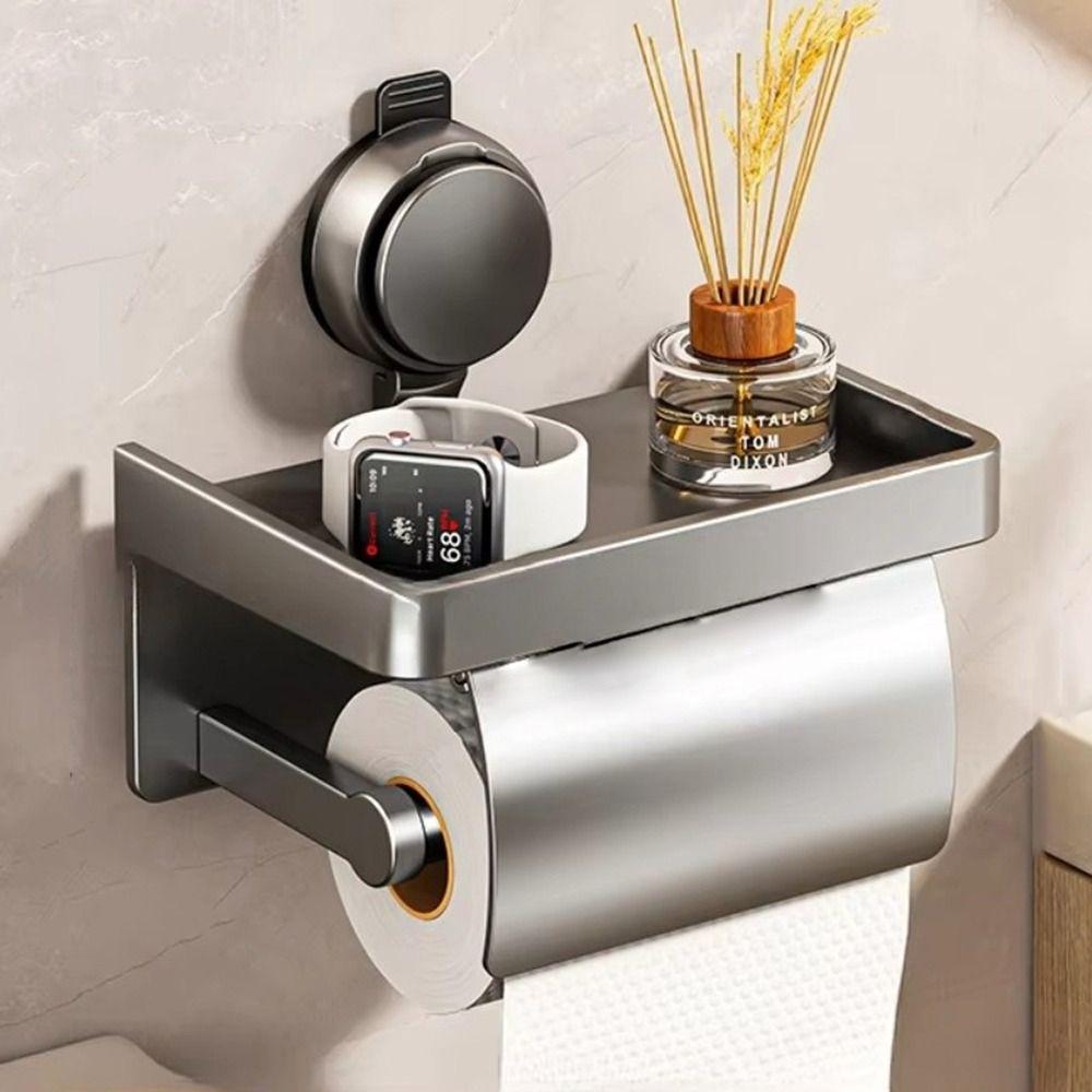 Punch-Free Toilet Tissue Box Suction Cup Bathroom Paper Holder  Kitchen