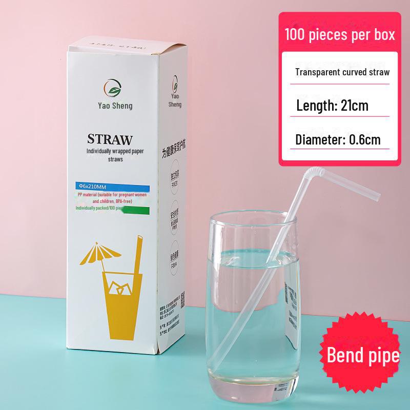 

Прозрачные телескопические трубочки для детей в индивидуальной упаковке — прочный пластик, идеально подходит для соевого молока и домашнего использования. 100 pieces прозрачный