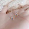 Colorful Heart Shaped Stud Earrings Women Girls Alloy Simple Fashionable Earrings for Dating Party
