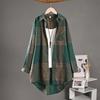 Checkered Shirt Woman Women's Buttoned Shirts Linen Blouses Woman Long Sleeve Shirts for Women Women's Vintage Blouse Elegant