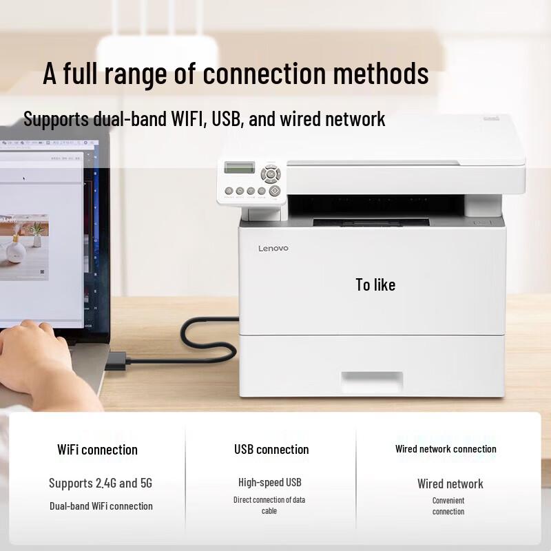 Lenovo M3300DNW Multifunction Laser Printer CN plug (adapter included)