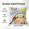 Food Paella Pizza Wall Art Pillow Case Sofa Decorative Home Double-sided Printing Short Plush Cushion Pillow Cover Holiday Gift