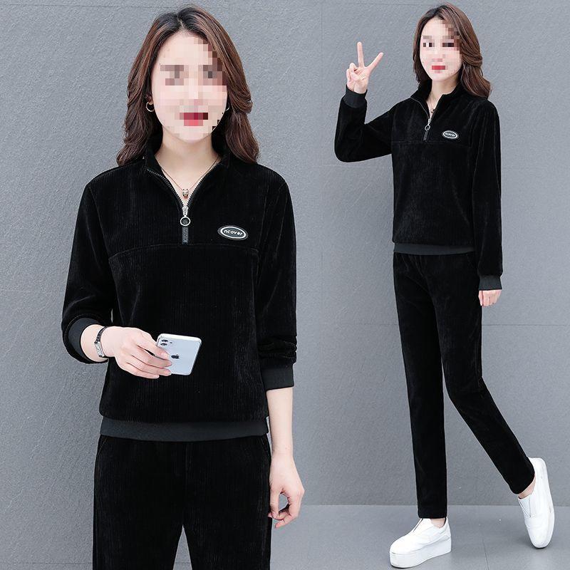 Corduroy Sportswear Set für Damen – Frühling/Herbst, Lockerer Schnitt, Große Größen, Modisches Zweiteiler