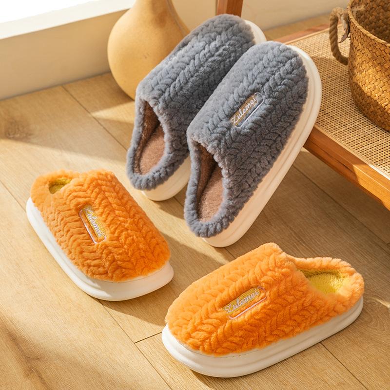 Cotton Slippers Autumn and Winter Indoor Home Anti-skid Stepping On Shit Thick Bottom Plush Warm 2025 New Cotton Slippers