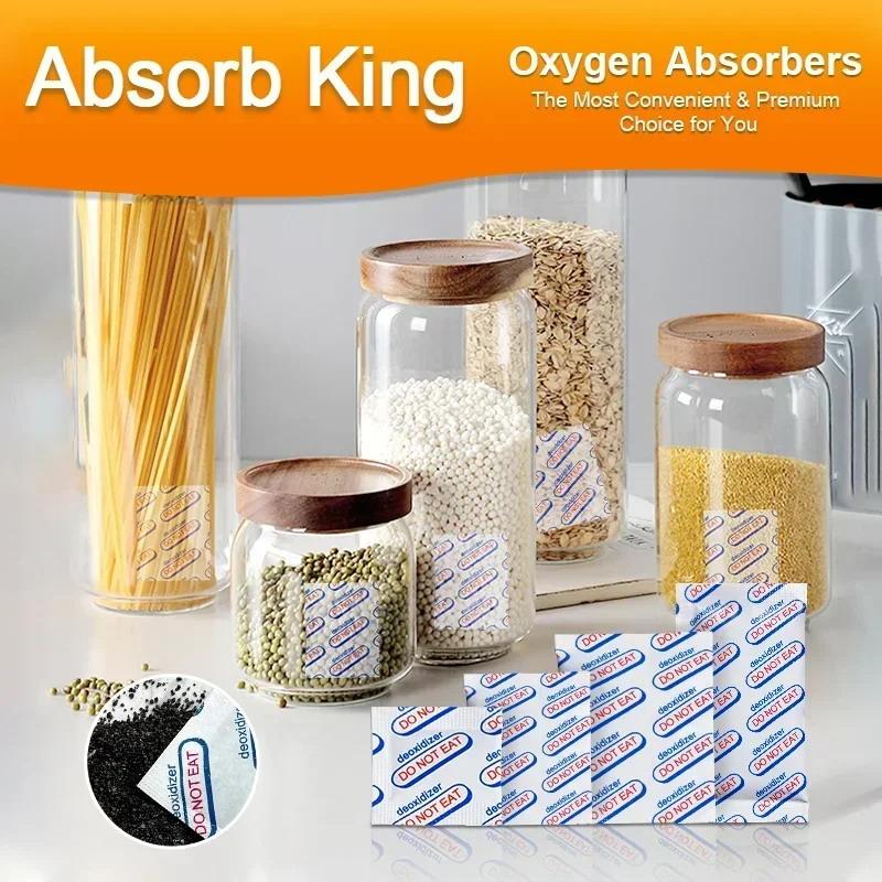 200/250/300 Pcs Food Grade Oxygen Absorbers Non-Toxic Long Term Storage Packets for Sealed Bags Jars Dry Food Pantry Use