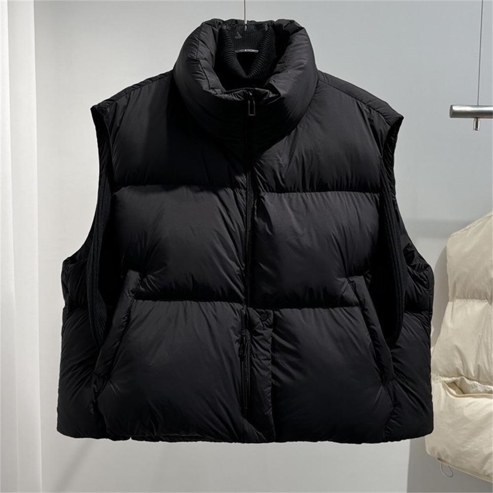 2025 Trendy Korean Sleeveless Cotton Waistcoat for Plus-Size Women - Autumn/Winter Style
