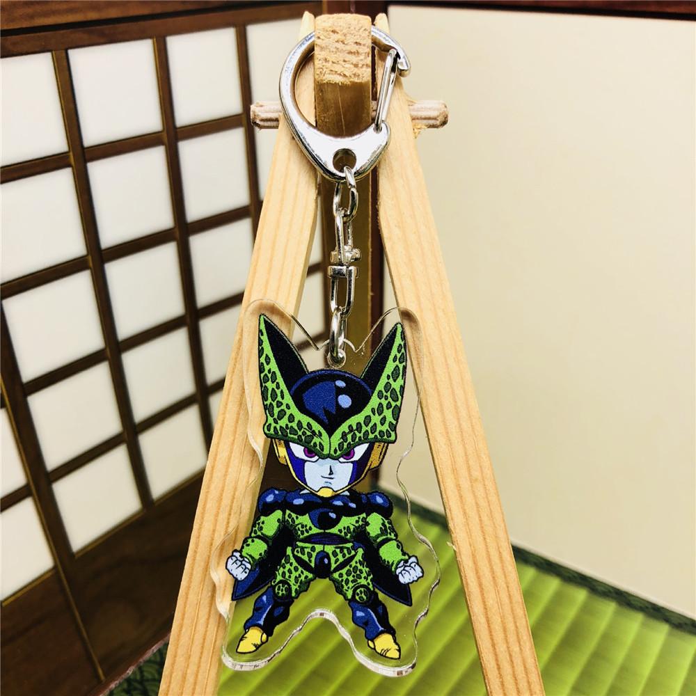 Anime Dragon Ball Acrylic Keychains Son Goku Vegeta Majin Buu Broly Frieza Trunks Zamasu Gogeta Lapis Super Saiyan Figures Toys