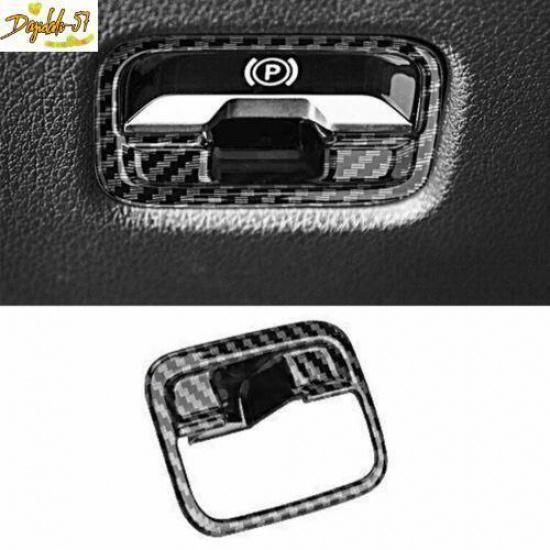 Carbon Fiber Electronic Handbrake Frame Cover Trim For Benz C-Class -