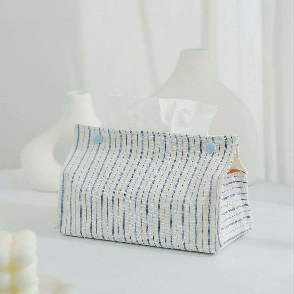 Stylish Desktop Tissue Box Ins Aesthetic Table Fabric Organizer Car Napkin Holder Natural Linen Cover Car Tissue Case Home Decor