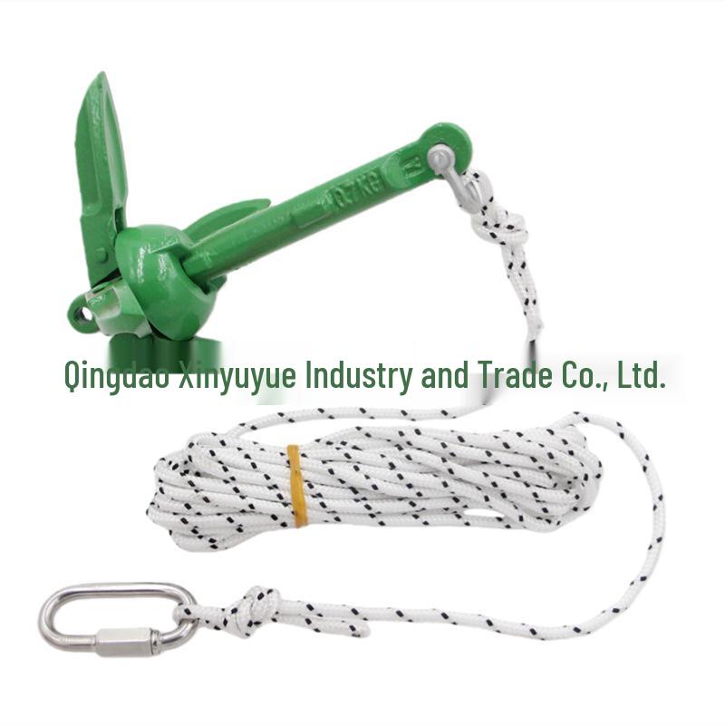 YUHOOK Folding Anchor Kit for Inflatable Kayak, Dinghy, Assault Boat, Fishing Boat with Black Bag