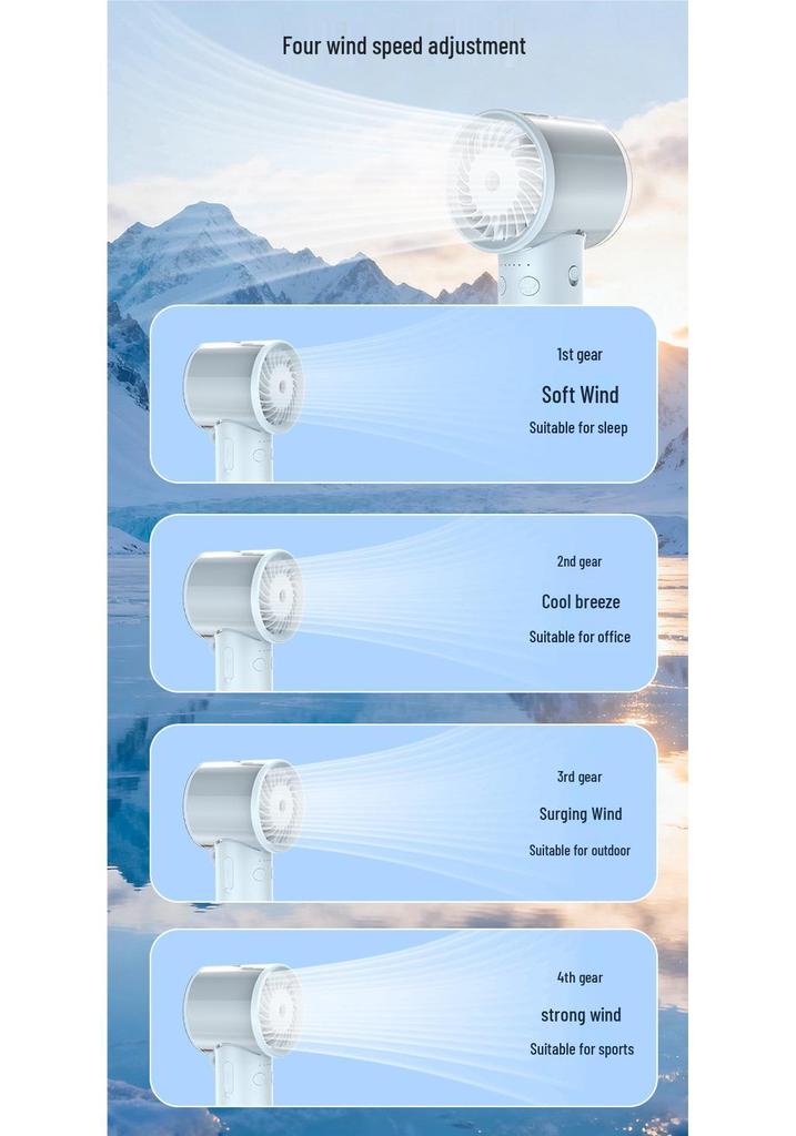 Portable USB Rechargeable Cooling & Humidifying Handheld Desktop Fan with Silent Operation and Spray Function
