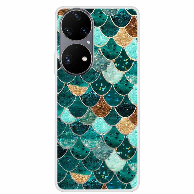For Huawei P50 Pro Case P50 P50E Clear Fashion TPU Silicone Shockproof Phone Case for Huawei P50 Pro Case P 50 Protective P50Pro