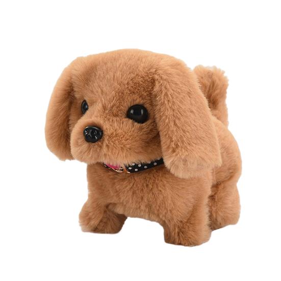 Kids Electric Plush Dog Toy Interactive Barking Nodding Movable Tail Walking Puppy Plushie Toddlers Educational Simulation Stuffed Animal Toy