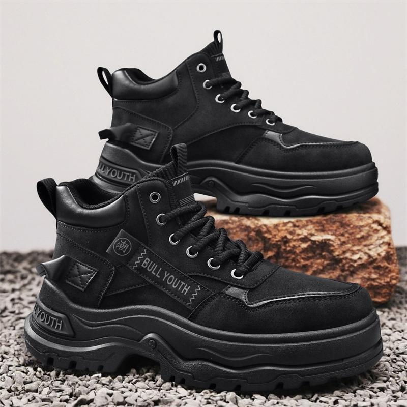 New Fashion Autumn And Winter Men's High Top Martin Boots Students Male Boys Trending Soft Sole Work Shoes Labor Protection Martin Sneakers