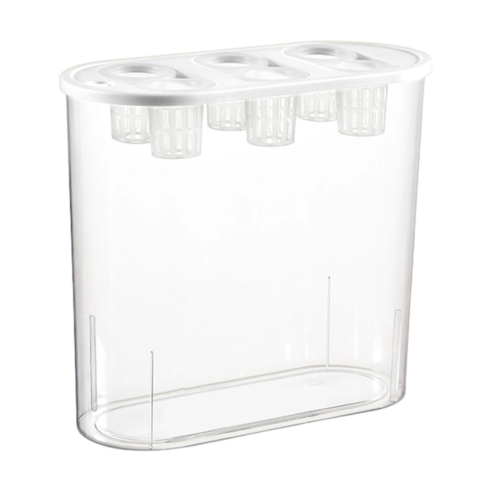 Hydroponics Grower Box 6 Holes Sturdy Transparent Hydroponic Plant Box for Vegetables Home Plants and Fish Cultivating Planting