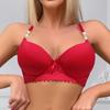 Women Bra Shiny Rhinestone Decor Underwear Cut-Out Lace Women's Lingerie B Cup
