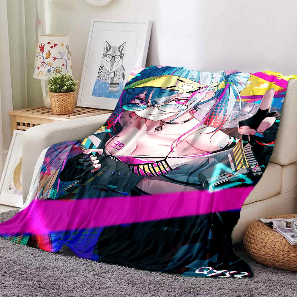 Cyberpunk Neon Future Blanket Soft Throw Blanket For Home Bedroom Bed Sofa Travel Office Solid Christmas Blanket