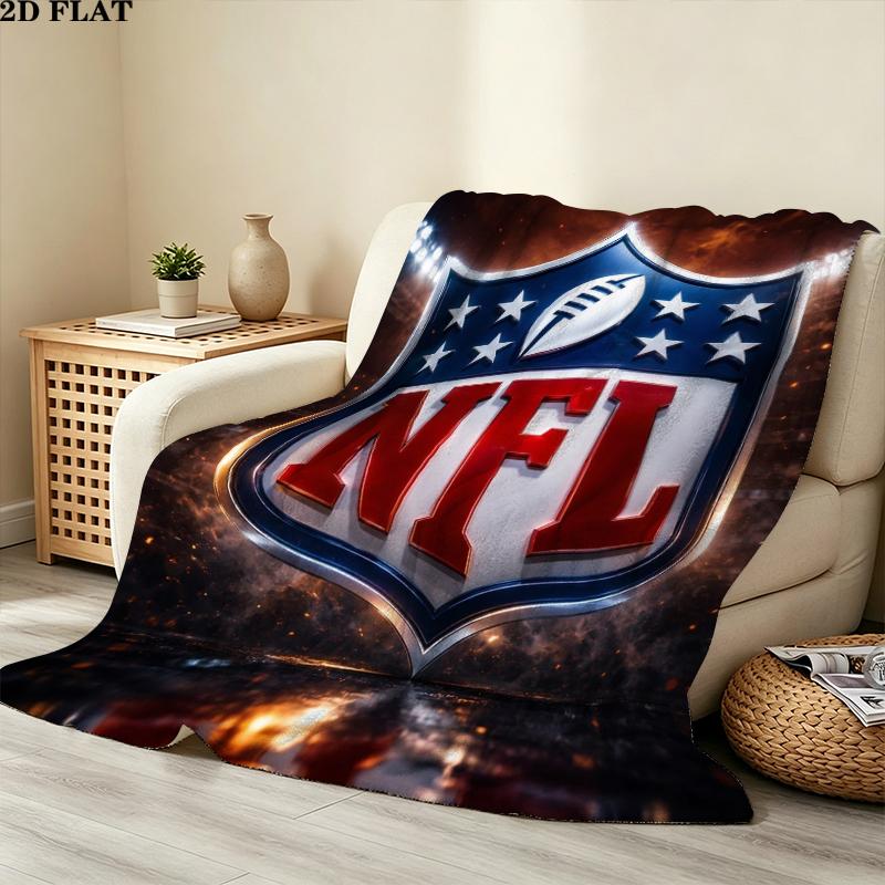 National Football League Print Flannel Blanket, High quality Comfortable for All Seasons, Home Decor, Warmth and Comfort, Perfect for Christmas Gifts