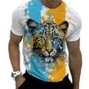 Herr Sommar Lejontryck Kortärmad Lejon Grafiska T-shirts Herr Sommarkläder T-shirt Herr Kortärmade T-shirts