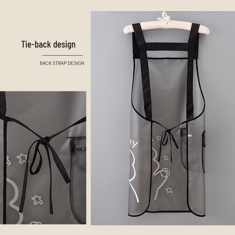 Stylish Waterproof & Oil-Proof TPU Kitchen Apron - Translucent Waist Apron for Cooking, Aquatic Tasks, and Car Wash