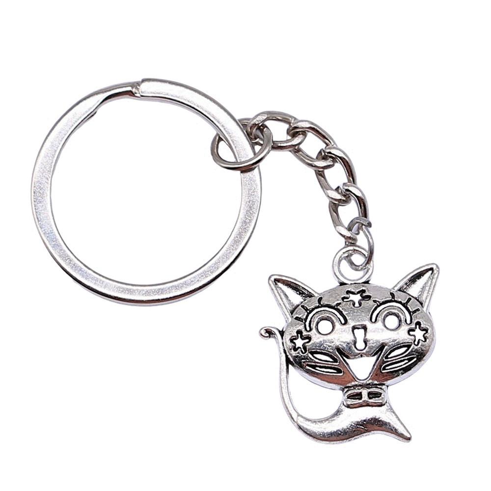 Cat Keychain Poultry Charm Pet Lover Key Holder 28mm Ring