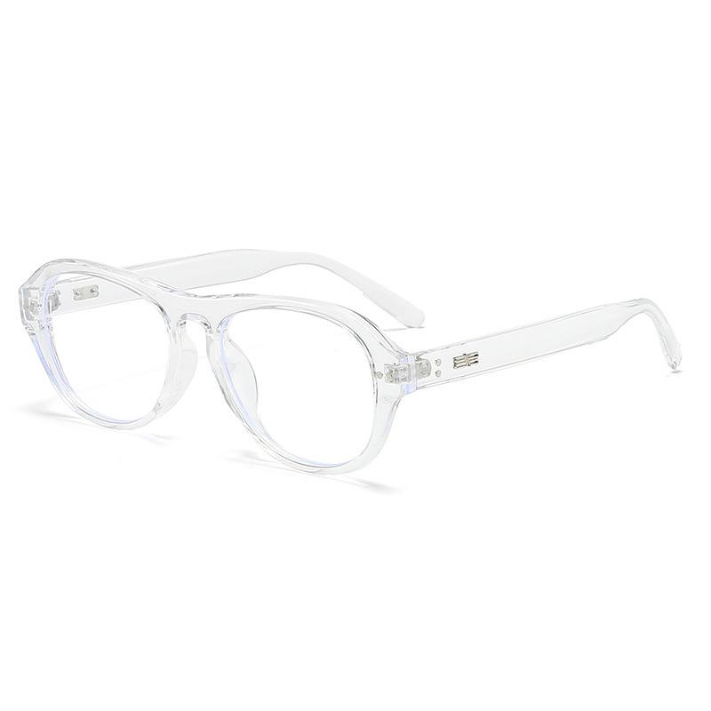European and American retro babes oval flat glasses women's advanced sense big face thin blush sunglasses sun protection sunglasses men