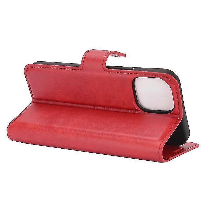 Case Cover For Iphone 12 / 12 Pro Retro Calf Pattern Buckle Horizontal Flip Leather Case With Holder & Card Slot & Wallet(red)