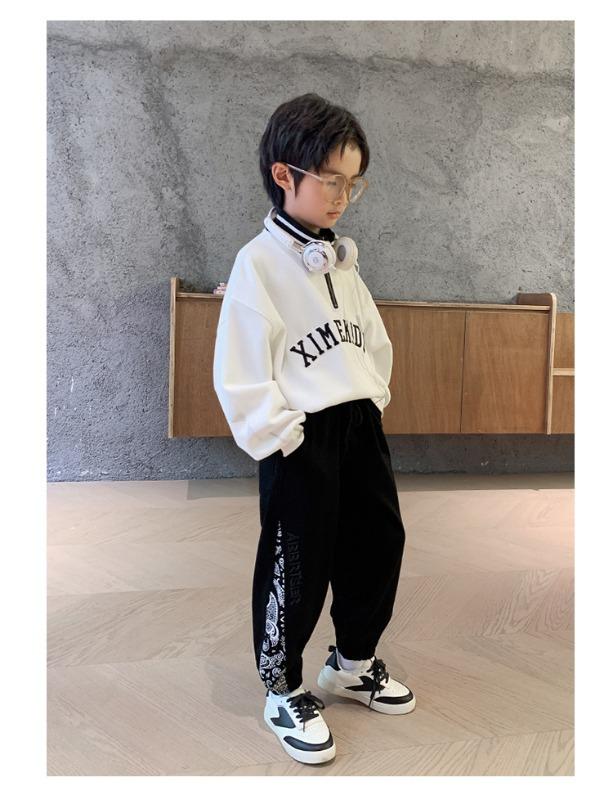 2025 Boys' Fleece-Lined Winter Pants - Stylish One-Piece Sports Trousers for Medium & Large Children