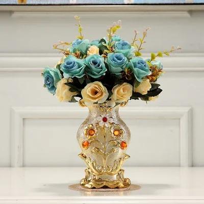 Gilt Frosted Porcelain Vase Vintage Advanced Ceramic Flower Vase For Room Study Hallway Home Wedding Decor