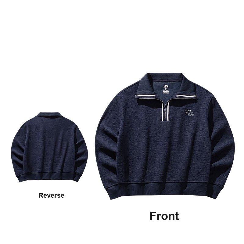 Anta Zipper Collar Style Sweatshirt Unisex Tops 162618725-3