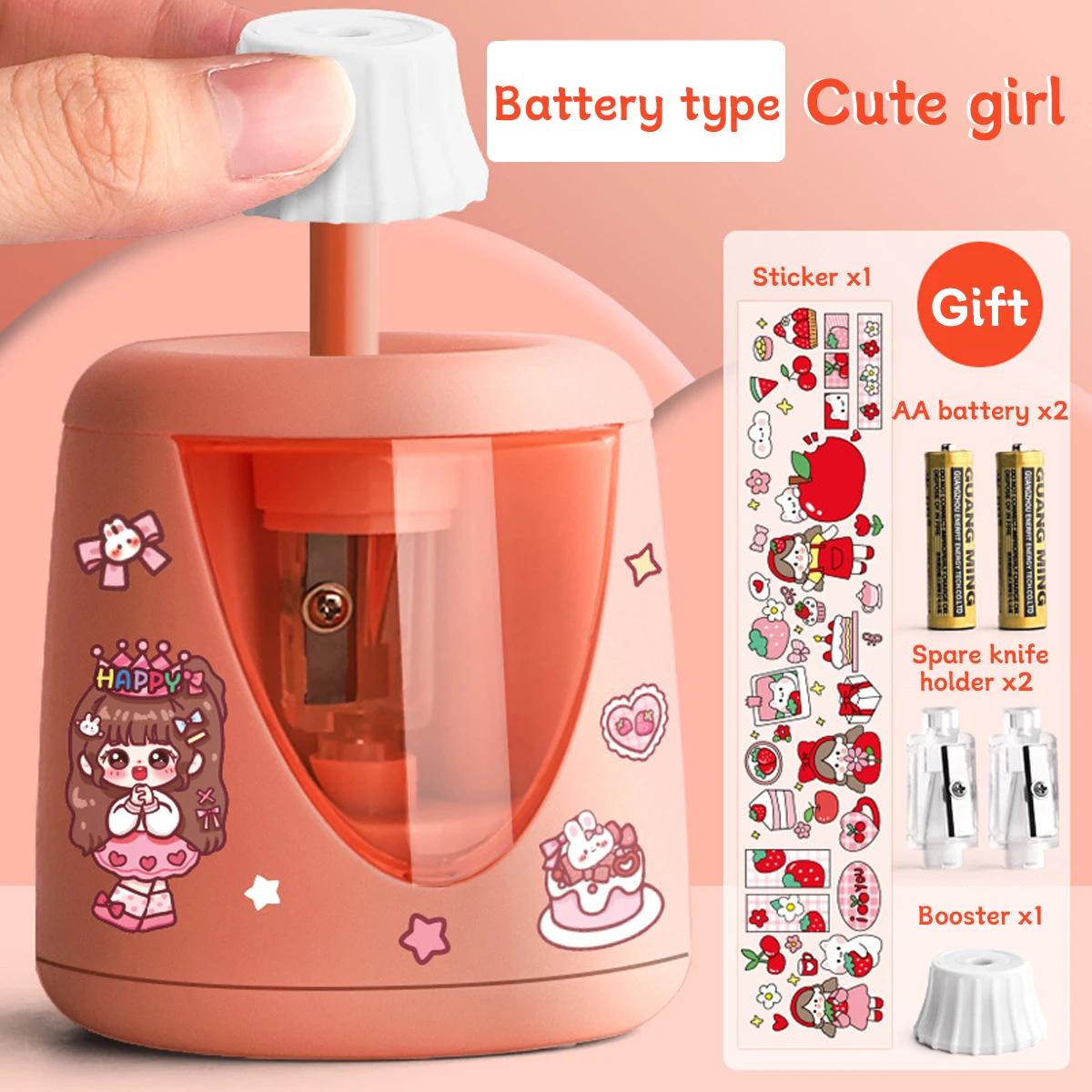 TRUECOLOR Electric Charging Pencil Sharpener Pencil Sharpener Automatic Pencil Sharpener Students  School Supplies Accessories Pink Battery