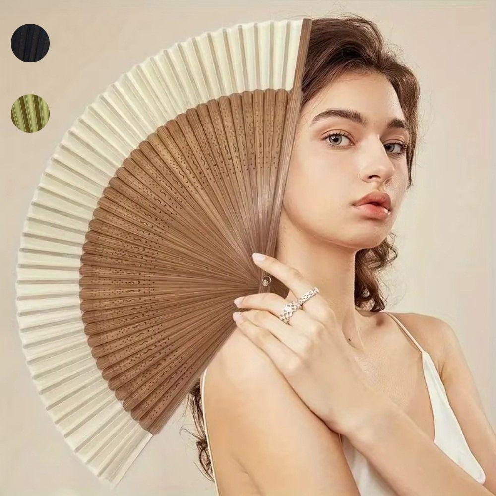 

Portable Handheld Fan Short Folding Dance Folding Fan Chinese Style Bamboo Folding Fan Catwalk зелений
