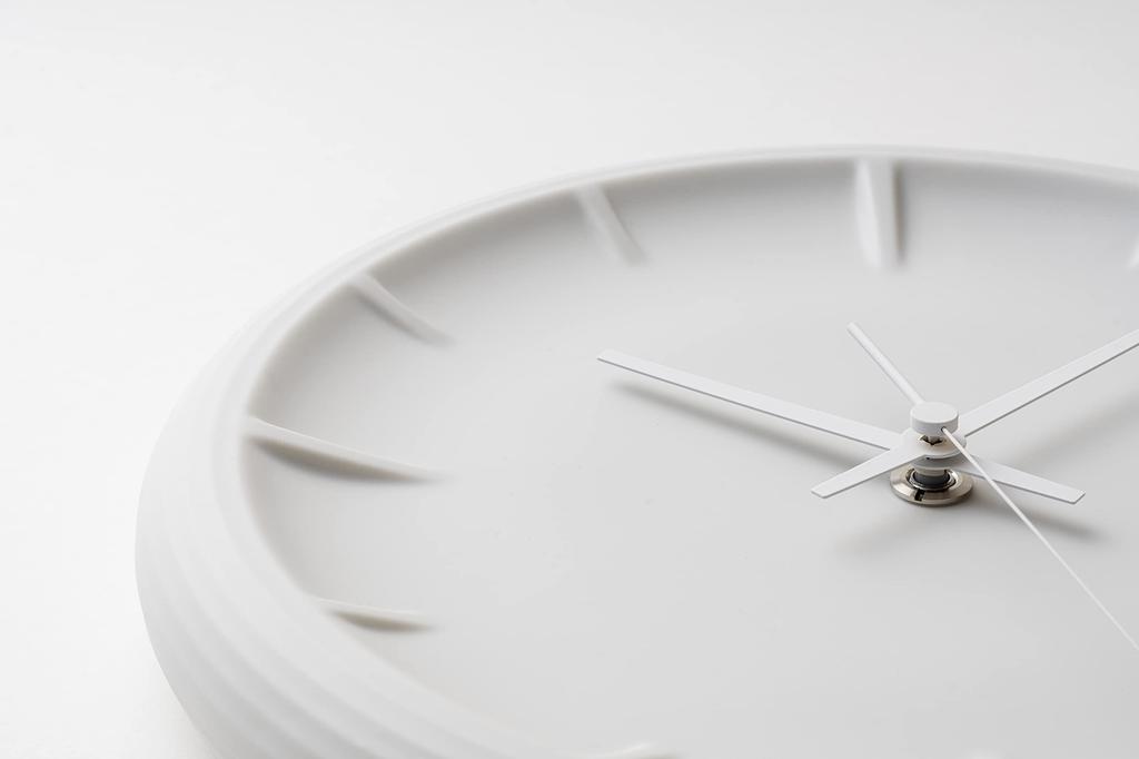 Lemnos Wall Clock Analog Porcelain White Relief WH Lemnos Diameter 274mm x Thickness 40mm RF22-06