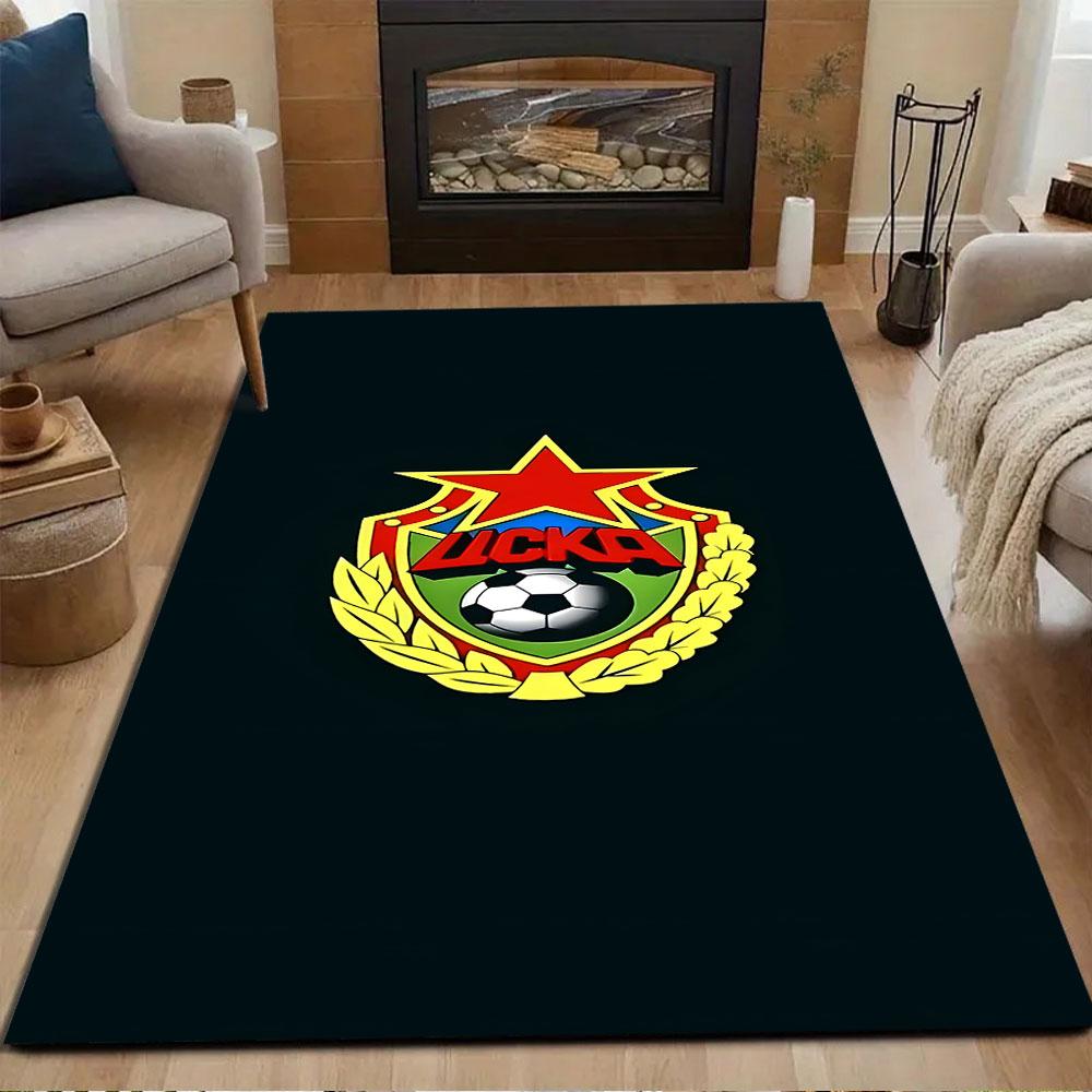 CSKA Football Emblem Design Patterned carpet, non slip mat suitable for living room and bedroom sofas