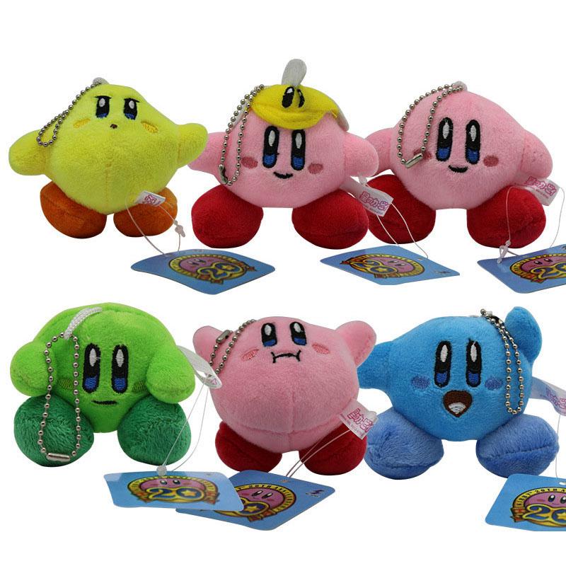 6 Pcs//Set Star Kirby Plush Toys Cute Keychain Popopo Small Pendant Dolls Kids