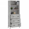 VidaXL Highboard Concrete Grey 69.5x34x180 Cm Engineered Wood 3189393