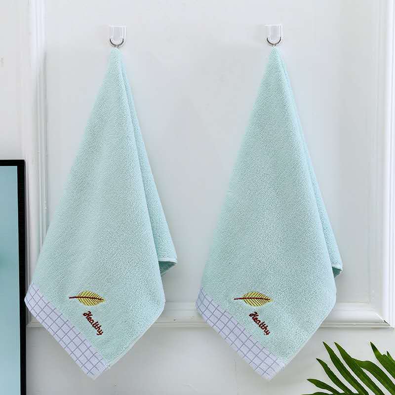 

Полотенце из 100% хлопка для ежедневного использования «Золотой лист»Взрослое утолщенное мягкое впитывающее полотенце для лица Подарок вышивка 1pc зелёный